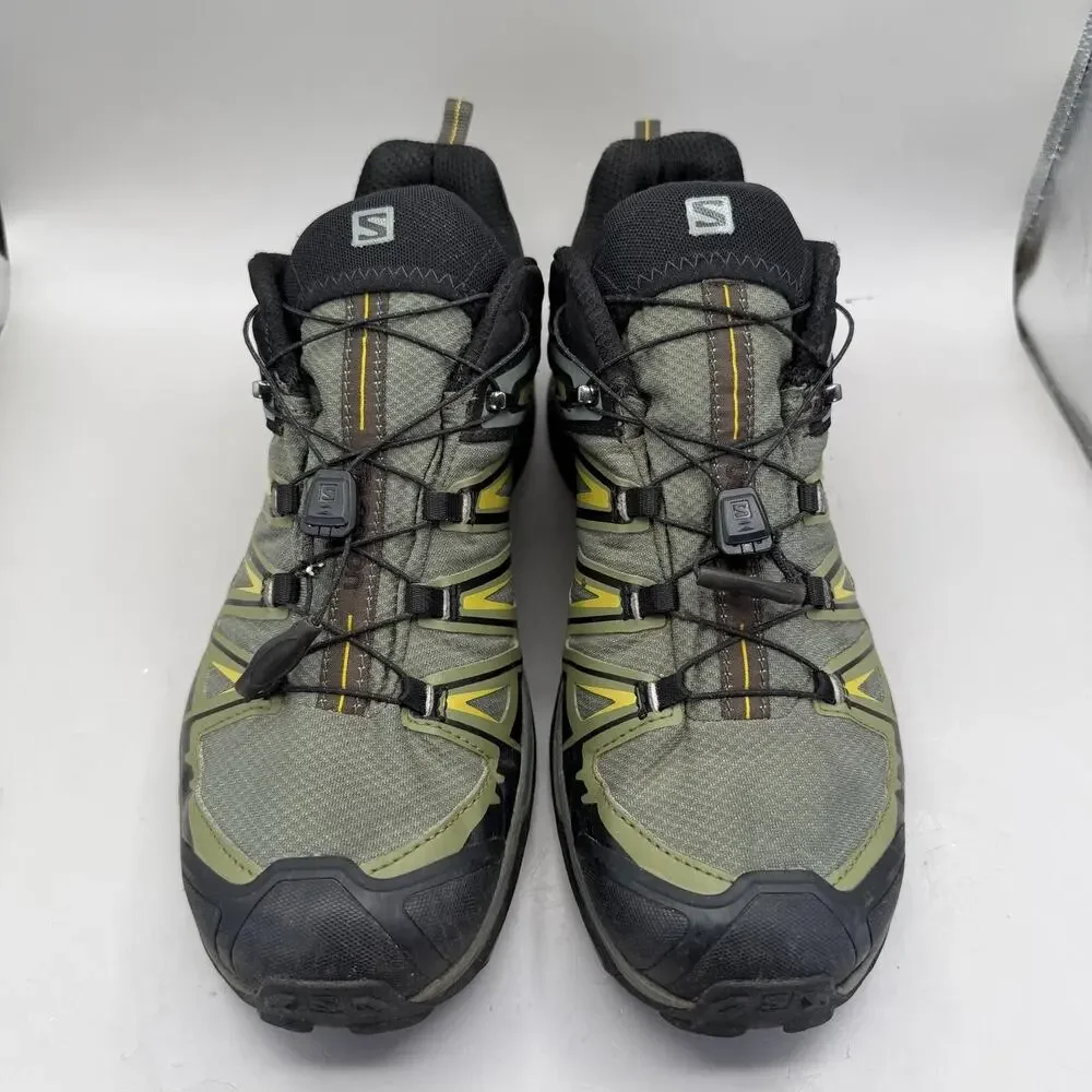 Salomon X Ultra Low GORE-TEX Shoes Mens 12 US Olive Green Hiking Trail Sneakers
